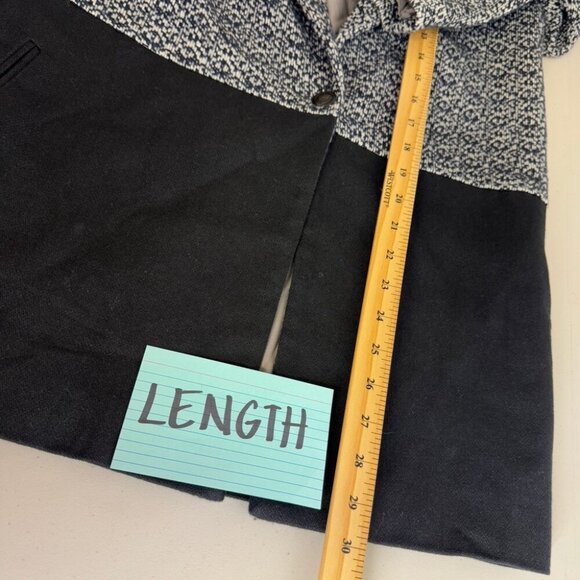 Nicole Bridger Ethically Made Tweed Wool Hemp Blend Color Block Blazer Coat Sz 4 - Picture 13 of 14